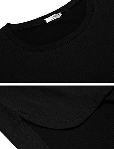 Sherosa Women'S 3/4 Sleeve Scoop Neck T-Shirt Blouse Tunic Tops With Side Split thumb #4