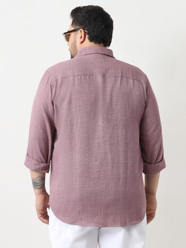 Image of Urbano Plus Men's Linen Blend Full Sleeve Relaxed Fit Casual Solid Shirt