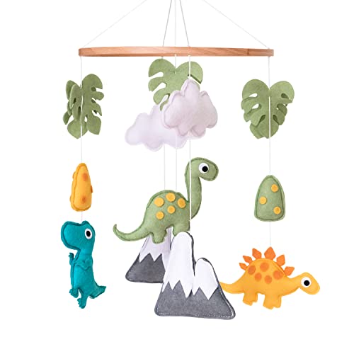 Image of Vlokup Dinosaur Baby Crib Mobile, Dino Baby Mobile, Neutral Nursery Mobile Decoration for Pack N Play, for Baby Boy & Girl