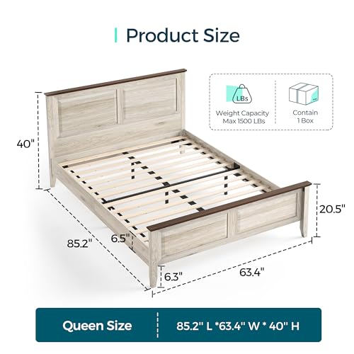 Linsy LH243 Wood Queen Bed Frame thumb #1