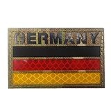 Infrared Reflective IR Germany Flag Patch, German National Flag DIY Emblem Morale Tactical Military Armband Badges Decorative Patches Appliques with Hook and Loop Fastener Backing