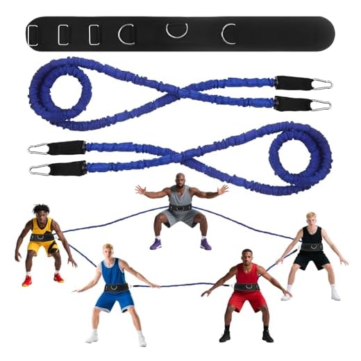 Kafilc Zone Defense Basketball Bungee Training Kit: 1PC Belt & 2 Resistance Bands (6.6ft & 9.8ft), Ideal for coaches and young basketball enthusiasts, used for basic stance, movement and team defense training