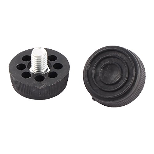 Sourcingmap Plastic Base Home Adjustable Leveling Foot Furniture Glide M8mm Thread Dia 12pcs, Black,silver, 30 x 21mm - Image 2