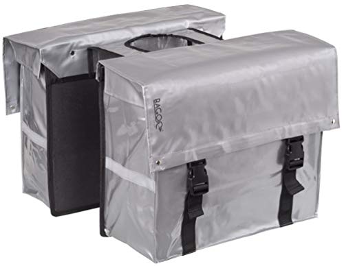dubbele fietstas Bisonyl 46 liter zilver Cover