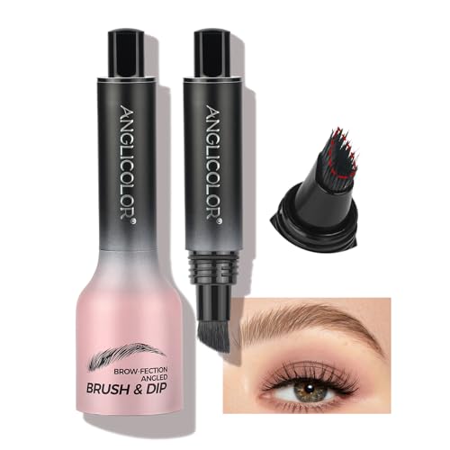 Anglicolor Mejorado Lapiz Cejas LíQuido,Lapiz Cejas Microblading,Lapiz De Cejas Larga DuracióN A Prueba De Manchas,Cepillo Cejas Angular Teardrop,Cejas Maquillaje (#02Taupe)