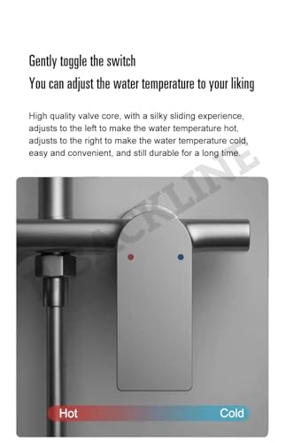 Image of Backline 4-in-1 Shower Panel for Bathroom | Full Set Wall Mount Rainfall Shower System with Hot & Cold Mixer, Hand Shower, Overhead Rain Shower & Jet Spray | Grey Finish