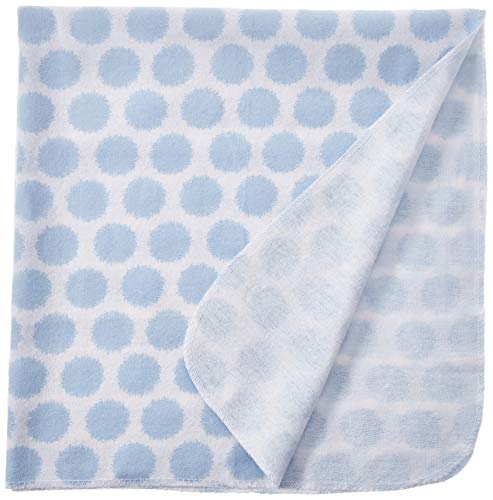 Image of Luvable Friends Unisex Baby Cotton Flannel Receiving Blankets, Blue Dots 84-Pack, One Size