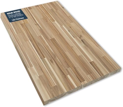 Tabla de cortar de madera de acacia sólida, sin acabado, 152,4 cm x 91,4 cm x 3,81 cm, para cocina, isla o estación de preparación miniatura 1