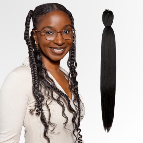 Braid Miracle Pre-Stretched Braiding Hair 52 Inch - 8 Packs, Anti-Itch Spetra Fiber, Soft Yaki Texture for Box Braids, Twists & Locs, Hot Water Set, Synthetic Hair Extensions (2 Dark Brown)