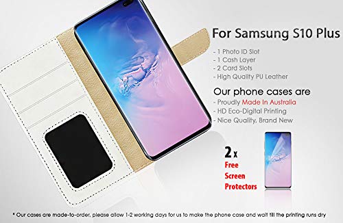 (For Samsung S10+ / Galaxy S10 Plus) Flip Wallet Case Cover & Screen Protector Bundle - A0066 The Starry Night Van Gogh #TOP2