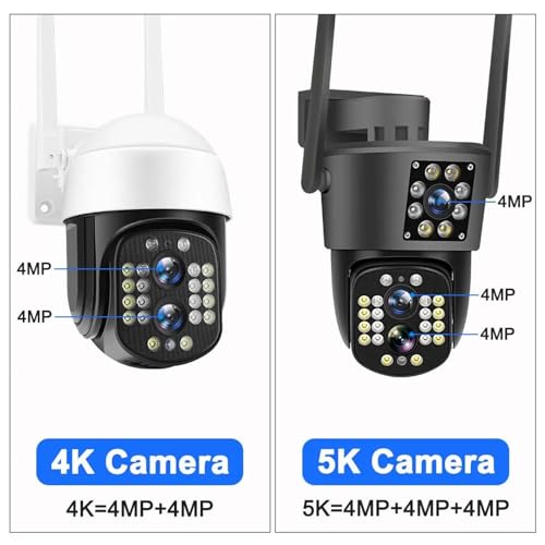 Cámara IP exterior 5K profesional con tres lentes de 12MP 8