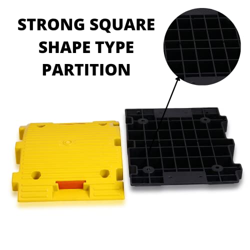 Image of ABS INDUSTRY Safety Speed Breaker 50mm PVC Road Hump Pack of 2 Meters (4 Black and 4 Yellow Breakers)