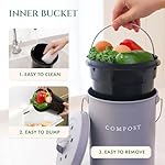 FINESSY Indoor Compost Bin Kitchen Odorless with Lid for Composting Food Waste Bucket for Counters, Stainless Steel Kitchen Compost Bin Countertop Trash Can, Indoor Food Composter Recycler Container - Image 4