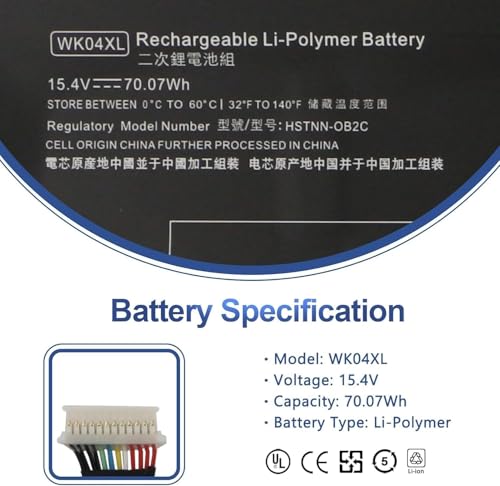 Image of WISTAR WK04XL Laptop Battery for HP OMEN 16-b 16-c Victus 16-e 16-d 15-f Series Victus 16-D0001UR 16-D0023DX 16-D1113TX 16-E0005UA 16-E0029UR 16-E0194NW HSTNN-IB9V HSTNN-OB2C HSTNN-WB0B