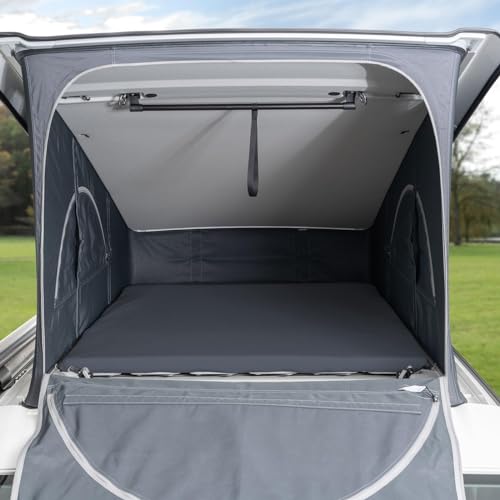 Black Forest Fox Wohnmobil Spannbettlaken Heckbett Hochbett Aufstelldach VW T5 T6 T6.1 Multivan Beach Ocean Gran California 600 680 Mercedes Benz Marco Polo (Grau, BFF-VW-T6.1up-SL-23)