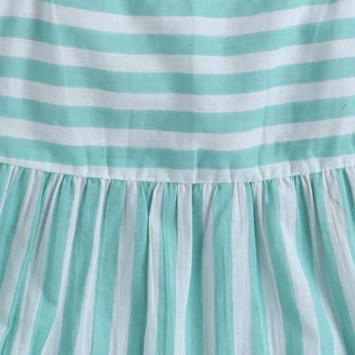 Image of The Magic Wand Kids Girls Printed Casual Dresses, Knee Length Singlet Strap Fit & Flared Cotton Once Piece Stylish Frocks for Summer Season
