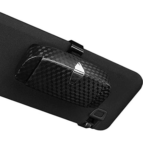 ZARSIO Car Sun Visor Glasses Case Car Sunglasses Storage Box with Ticket Card Clip - black - One size Cover