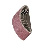 5 Stück rote Schleifbänder for Schleifer 60 x 400 mm, Holz, weiches Metall, Polieren, Schleifen, Aluminiumoxid-Schleifband(40)