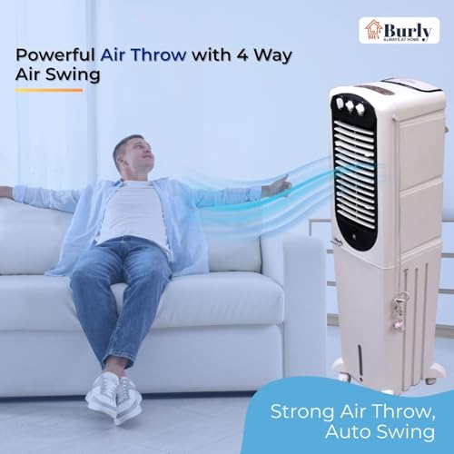 Image of BHABURLY Amaze 50L Tower Air Cooler for Home | 6-Inch High-Speed Blower | 1400 CMH Air Delivery | Honeycomb Cooling Pads | 1350 RPM Motor | 1-Year Warranty | Elegant Design