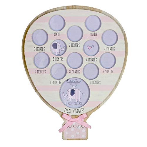 Petit Cheri - Marco de Fotos con Globo de Aire Caliente, Rosa, 35.5 x 18 x 15cm