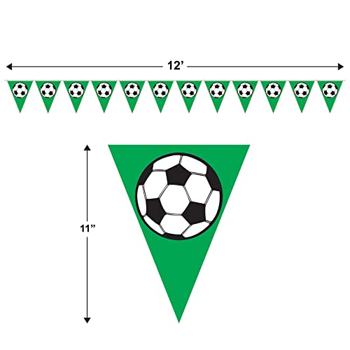 Soccer Ball Pennant Banner Party Accessory (1 Count) (1/Pkg) #TOP1