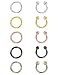 Finrezio 10Pcs 14G Stainless Steel Nose Rings Hoop Lip Nipple Piercing Jewelry Sleeper Earrings Tragus Cartilage Earrings 10mm