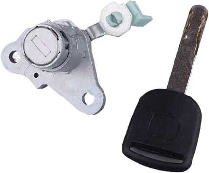 Auto Parts Front Right Door Lock Cylinder with 1 Key Fit for Honda for Fit for Jazz 2008 2007 2006 2005 2004 2003 Durable