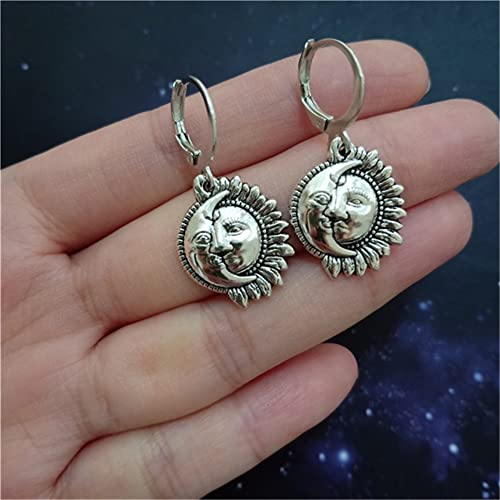 Celestial Sun and Moon Earrings, Mom/Grandma/Friends, Vintage Bohemian Leverback Earrings4