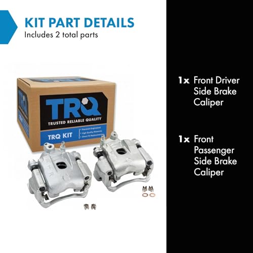 Image of TRQ Front Brake Caliper Set Zinc Coated Brackets Hardware Compatible with 1995-2004 Toyota Tacoma