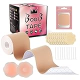 weswose Boob Tape, Breast Lift Tape for Large Breast, Body Tape for Breast Lift for A-E Beige