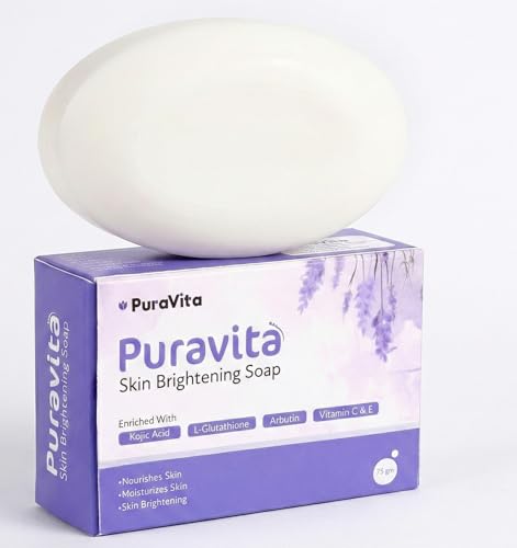 Kojic Acid Soap for Skin Brightening | With Glutathione, Alpha Arbutin, Vitamin C & E | Tan Removal Soap for Men & Women | Helps Reduce Pigmentation & Dark Spots | Face & Body | 75g