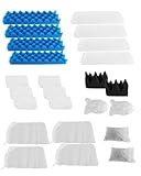 GUXPCH Paquete de 24 filtros de acuario para filtros de recipiente 206 207, incluye almohadilla de pulido de agua, almohadilla de espuma biológica, bloques de espuma, anillos de cerámica, carbón