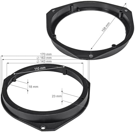 tomzz Audio 2808-005 Anneaux de haut-parleurs haute qualité pour Opel Astra H, Corsa, D, E, Signum, Vectra, Alfa Mito, G