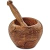 Berard Olive Wood Handcrafted Mortar and Pestle Set, 5"
