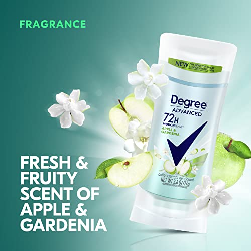 Degree Advanced Antiperspirant Deodorant 72-Hour Sweat & Odor Protection Apple & Gardenia Deodorant For Women With Motionsense Technology, 2.6 Ounce (Pack Of 4) #TOP4