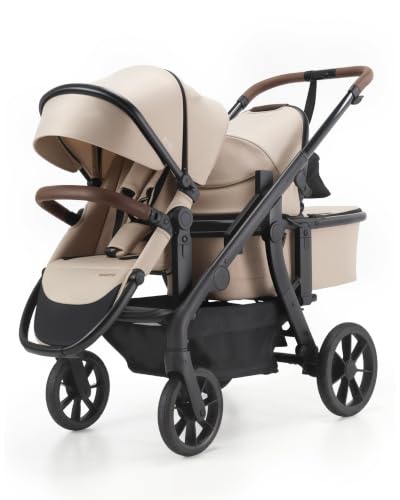 Image of Momcozy ChangeGo Baby Stroller, Convertible Single-to-Double-to-Wagon Stroller with 23 Configurations, Carry-cot and Seat Included, Large PU Wheels, All-Wheel Suspension & Extendable UPF50+ Canopy
