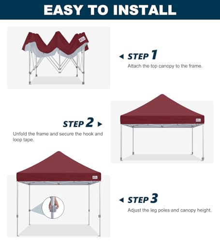 Image of MASTERCANOPY Pop Up Canopy Tent Commercial Grade 10x11 Instant Shelter (Orange)