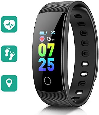 STOON Fitness Tracker, Color Screen Activity Tracker Watch with Heart Rate Blood Pressure Monitor, Waterproof Smart Pedometer Watch Sleep Monitor with Step Counter for Kids Women and Men (Black)