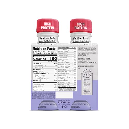 SlimFast Advanced Energy High Protein Meal Replacement Shake, Rich Chocolate, 20g of Ready to Drink Protein with Caffeine, 11 Fl. Oz Bottle, 4 Count (Pack of 3) (Packaging May Vary) - Thumbnail 2