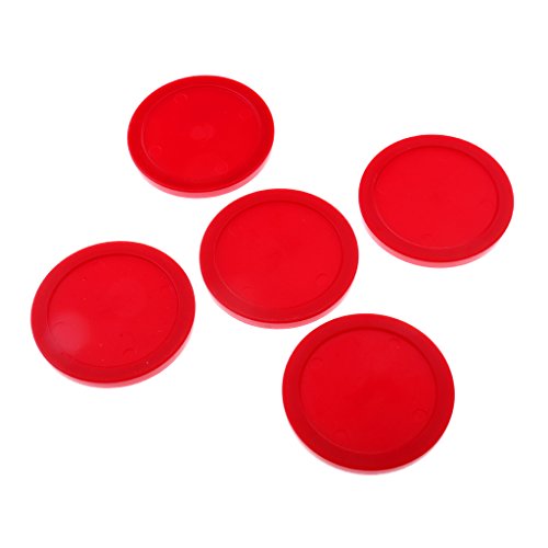 Fenteer 5 Pieces 62mm Plastic Air Hockey Table Pucks for Game Tables, Equipment, Accessories - Red