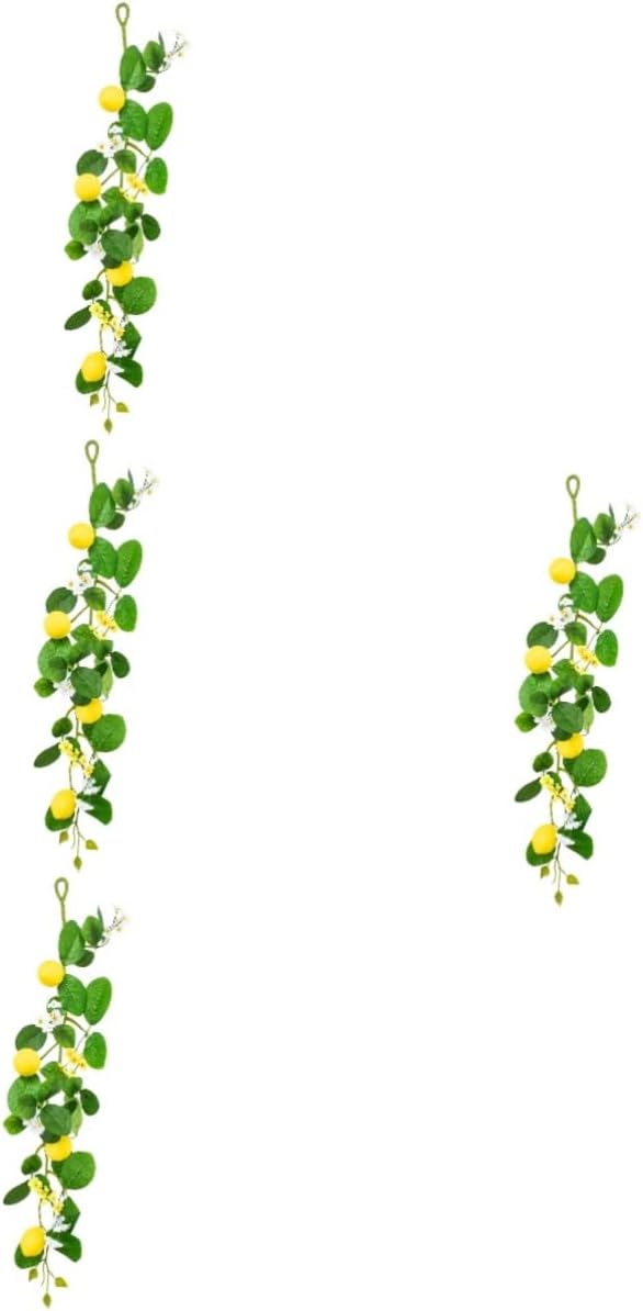 PRETYZOOM 4pcs Artificial Lemon Rattan Plant Pendant Boho Wall Decor Home Decor Fruit Garland