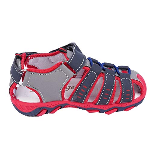 Toddler Sandals Boys Shoes Sandals Girl Kids Children Shoes Closed Toe Summer Beach Boy Baby Shoes (Red, 21)4
