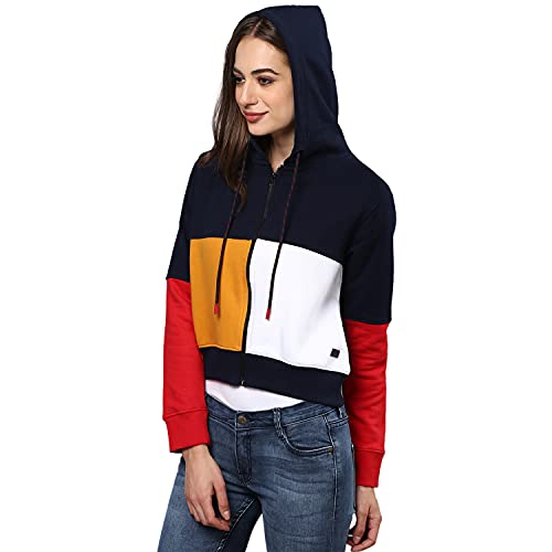 Image of Campus Sutra Cotton Women Hooded Sweatshirt