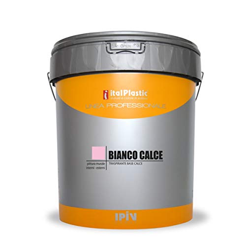 IPIV idropittura murale Bianco Calce per esterni ed interni, a base di calce idrata,13 Lt