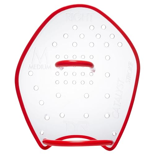 Image of TYR Catalyst Stroke Swim Paddles - Competitive Swimming Technique Equipment | Natural Palm Fitting | Durable K-Resin Construction | Stroke Technique & Power Building | Gridded Multi-Angle Silicone Straps