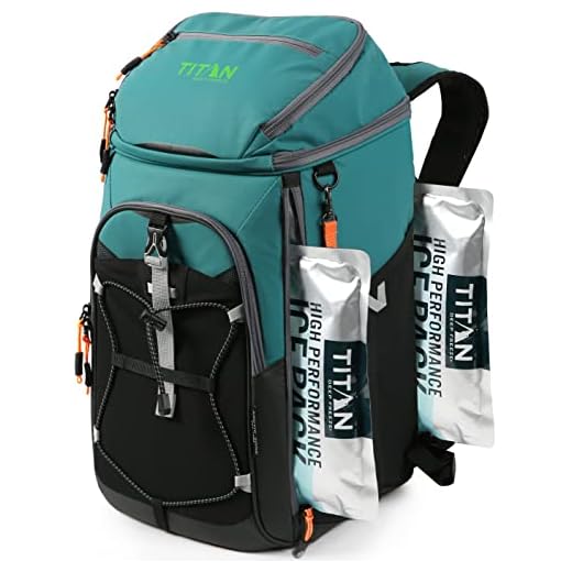 Arctic Zone Titan Deep Freeze 30 Can Insulated Backpack Cooler Bag with Ice Wall Packs, Pine