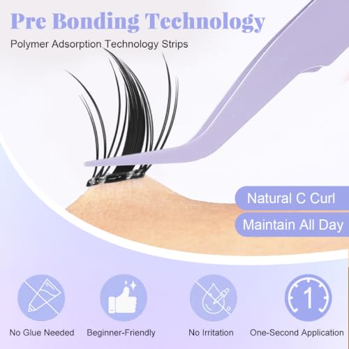Image of MAYCREATE 80pcs Self Adhesive Eye Lashes for Women Cat & Fairy Cluster Lashes 2 Styles 8-11mm False Fake Eyelashes Anime Eyelash Pre Glued Lash Clusters with Tweezer for Daily Wear or Parties