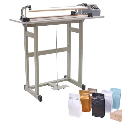2 In 1 Plastic Bag Sealer Cutter, Foot Operated Heat Sealer Cutter, Adjustable Work Table With Base And Stand For Industrial And Commercial Use