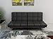 Milemont Futon Sofa Bed Memory Foam Couch Sleeper Daybed Foldable Convertible Loveseat, Twin, Black