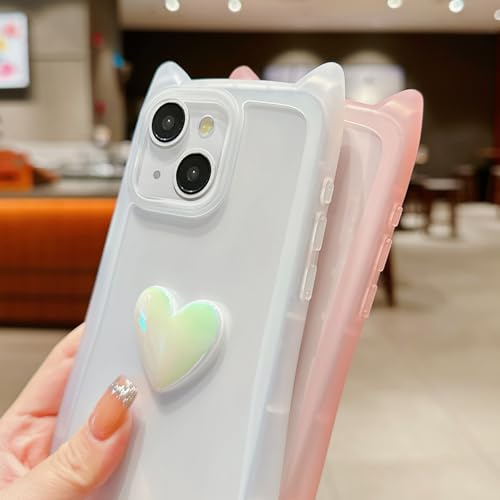 Coque iPhone 14 esthétique mignon cœur d'amour pour offrir à une amie - 6